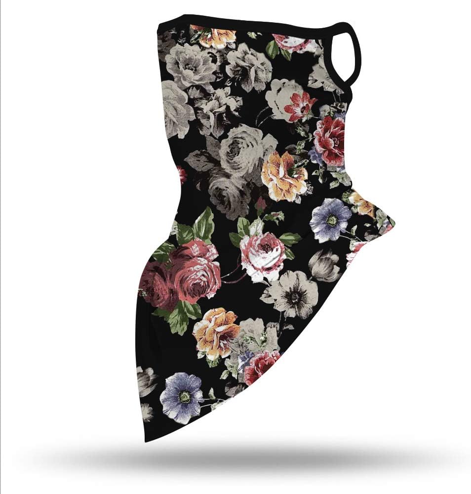YAYOUREL Neck Gaiter Face Mask Bandanas for Men Women UV Face Scarf Cover Ear Loop Hole Facemask for Fishing Running Cycling