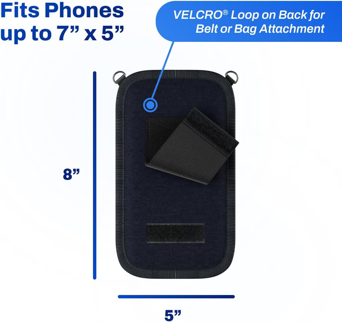DefenderShield EMF Cell Phone Pouch with Extra Pocket (Black)
