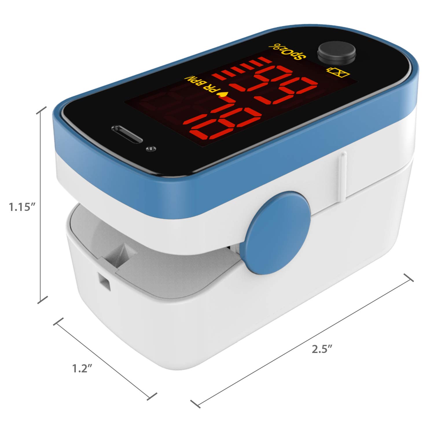 CHOICEMMed Finger Pulse Oximeter, Blood Oxygen Saturation Monitor, Fingertip O2 Sensor with LED Display, Pulse Rate Reader