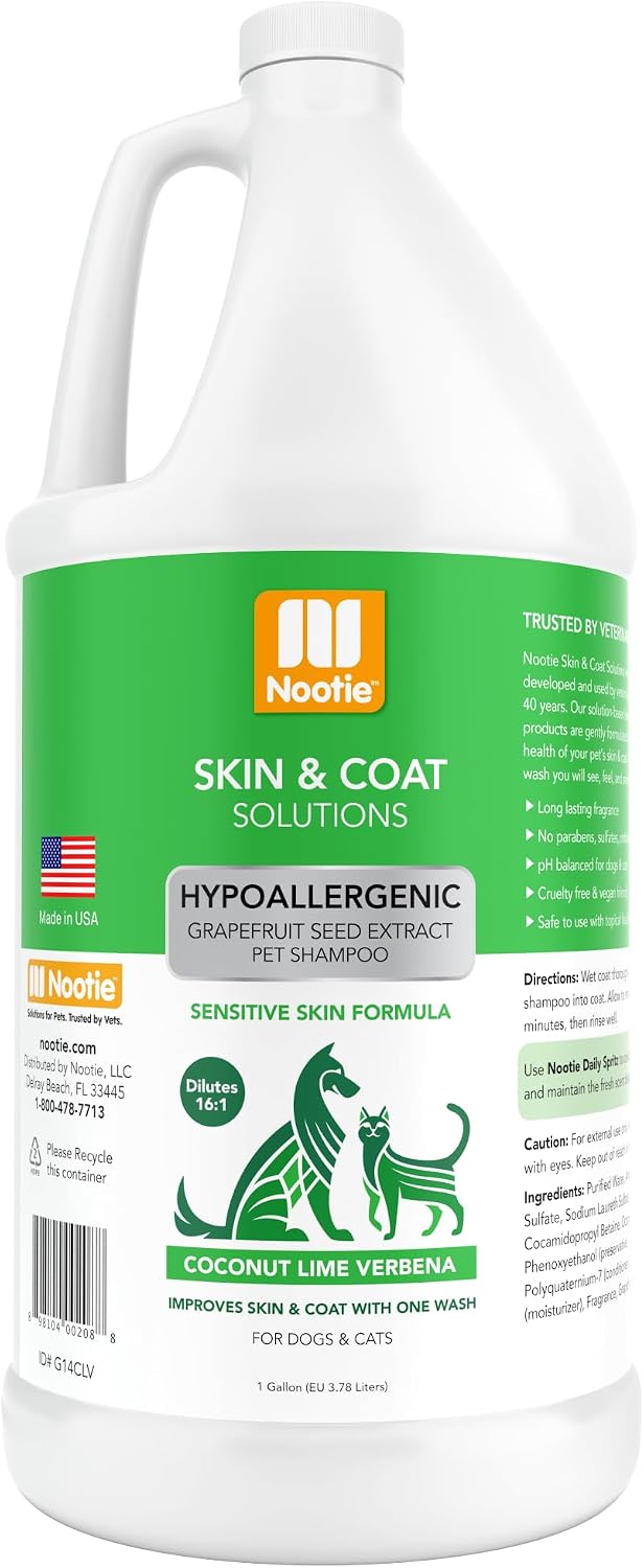 Nootie Cucumber Melon Pet Shampoo for Dogs & Cats, Gentle Oatmeal Formula | 16 oz, dog wash for sensitive skin, helps relieve dry itchy skin for dogs, natural ingredients, cleans & conditions