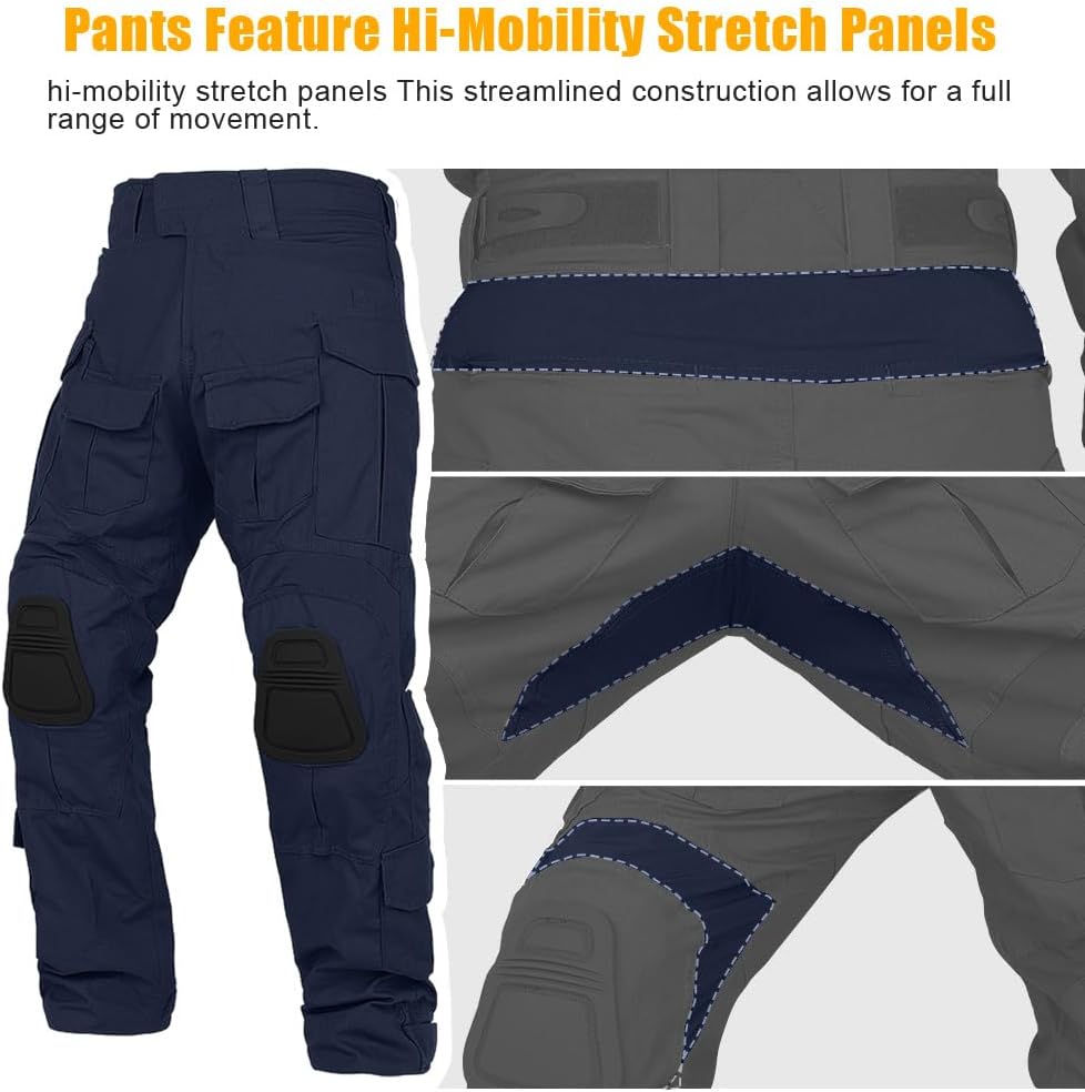 KRYDEX Tactical Men's G3 Combat Pants with Knee Pads