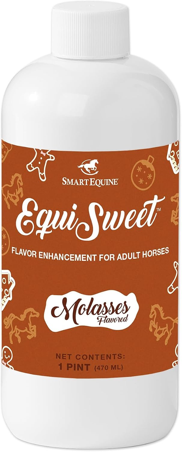 SmartEquine Equi Sweet Molasses | Sugar-Free Liquid with Stevia | Perfect for Picky Eaters, Enhances Feed Palatability | 1 Pint