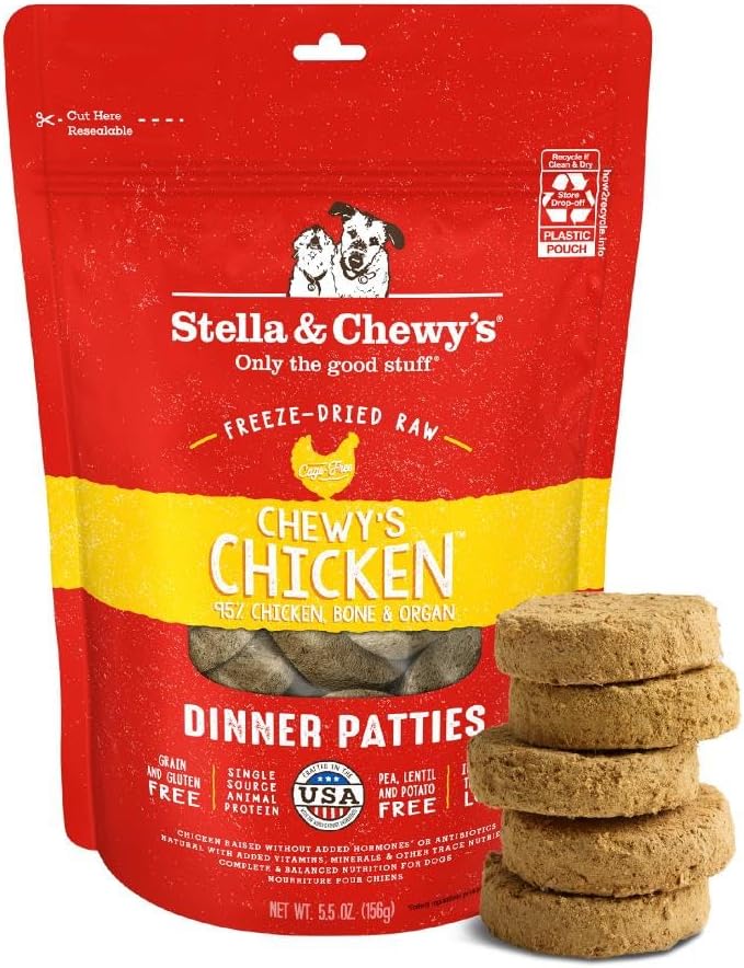 Stella & Chewy’s Freeze Dried Raw Dinner Patties – Grain Free Dog Food, Protein Rich Stella’s Super Beef Recipe – 5.5 oz