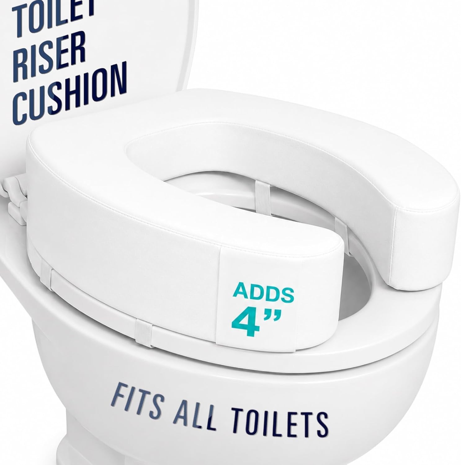 Vive Toilet Seat Cushion (Soft Cushioned Foam) - Easy Clean Soft Padded
