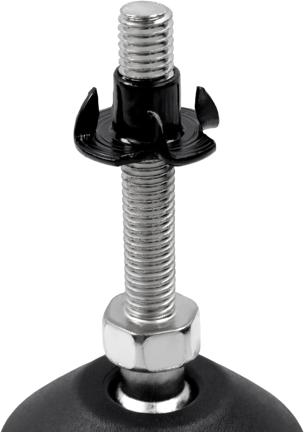 Antrader 4Pcs M8 x 2 Inch Steel Adjustable Leveling Feet,2 Inch Nylon Base | Reinforced Articulated Foot Cups for Furniture & Equipment,Anti-slip Dotted Rubber Base,Reduce Vibration & Protect Floors