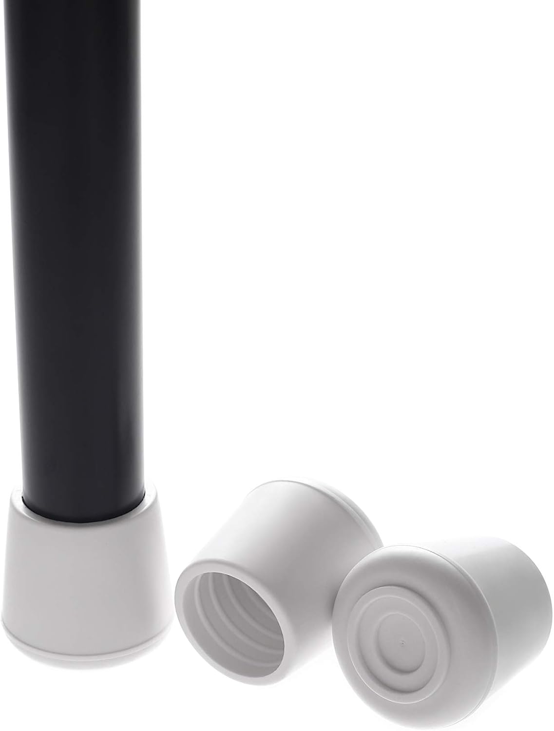 Furnigear Chair Leg Tips Caps Non-Slip Rubber Leg Tips 1-1/2” Inner Diameter Chair Leg Floor Protectors Round Black 4 Pack (Fit Round Diameter