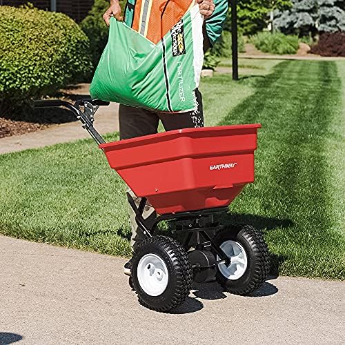 EarthWay 2170 Commercial 100 LB Broadcast Fertilizer Spreader. Red