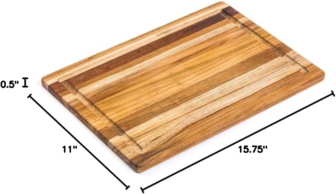Teakhaus Cutting Board, Wood, Brown, 40 x 28 x 1.4 cm