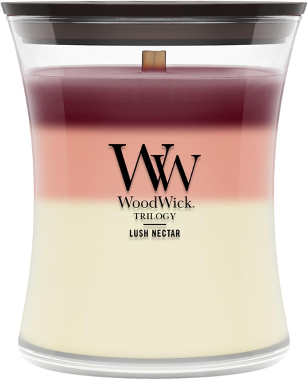 WoodWick Café Sweets Trilogy Holiday Candle Gifts for Women and Men, 9.7 oz Medium Hourglass Trilogy Candle with Crackling Wick
