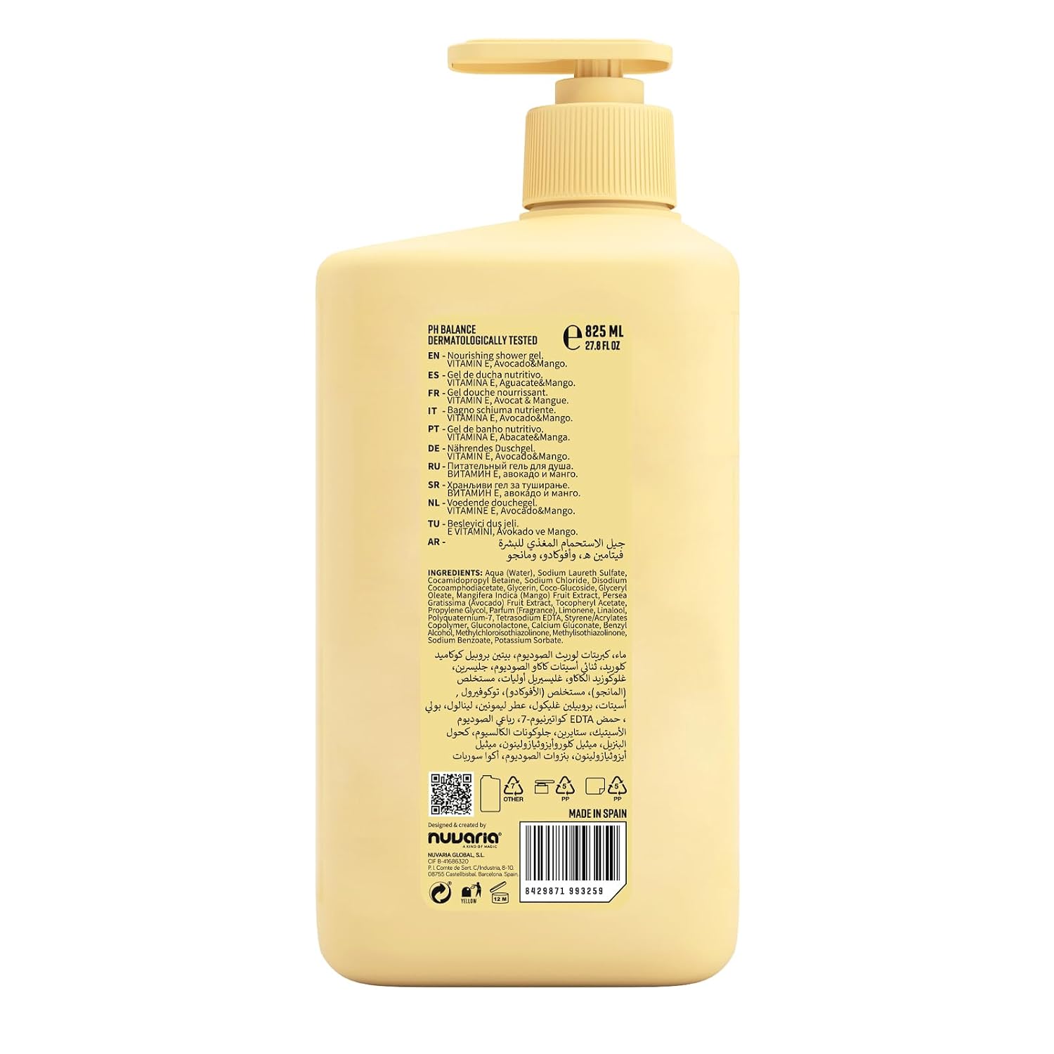 Dicora Urban Fit Shower Gel - Women and Mens Body Wash for All-Day Hydration - Prevents Premature Aging with Vitamin C - Citrus and Peach - 25.4 oz