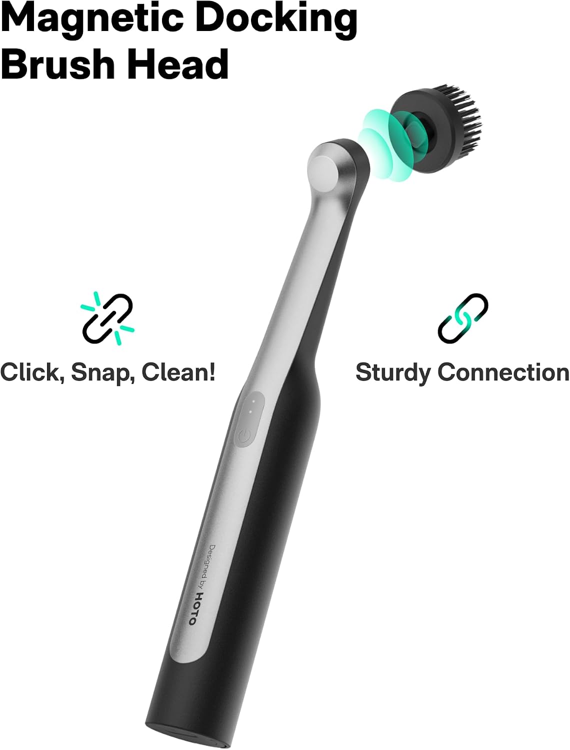 HOTO Wand™ Cordless Spin Scrubber, Electric Grout Brush, 12 Brush Heads | IPX7 Full Body Waterproof Bathroom Scrubber, Cleaning Brush for Grout