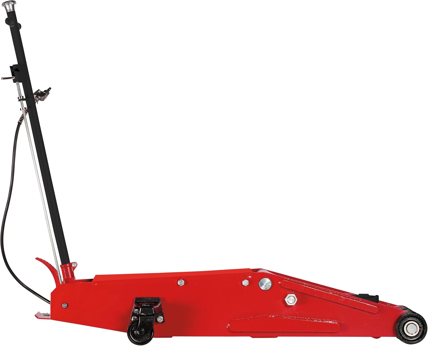 AFF 10 Ton Air Hydraulic Long Chassis Jack - for Long Overhang Vehicles | 10 T Floor Jack with Foot Pump & 3-Position Lock Handle - Ideal for Repair Shops, Bus & Truck Fleets, Heavy Duty Equipment