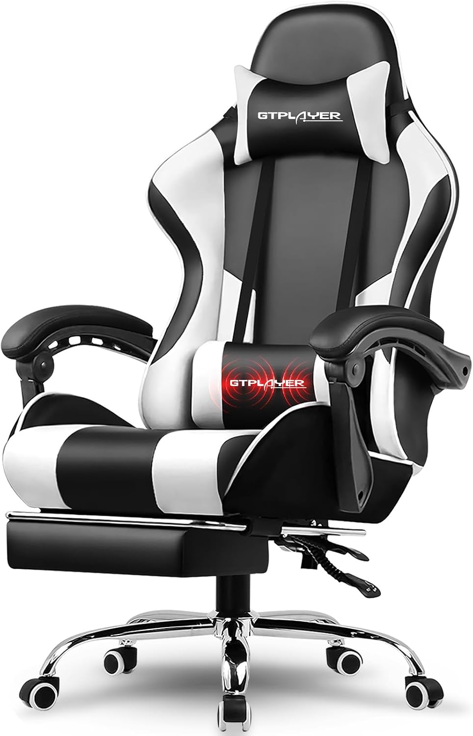 GTPLAYER Gaming Chair, Computer Chair with Footrest and Lumbar Support