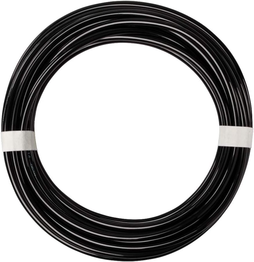 Quickun Pneumatic Tubing 3/8" Tube OD PU Polyurethane Tube Air Hose Line for Air Compressor Fitting or Fluid Transfer (Black 32.8ft)