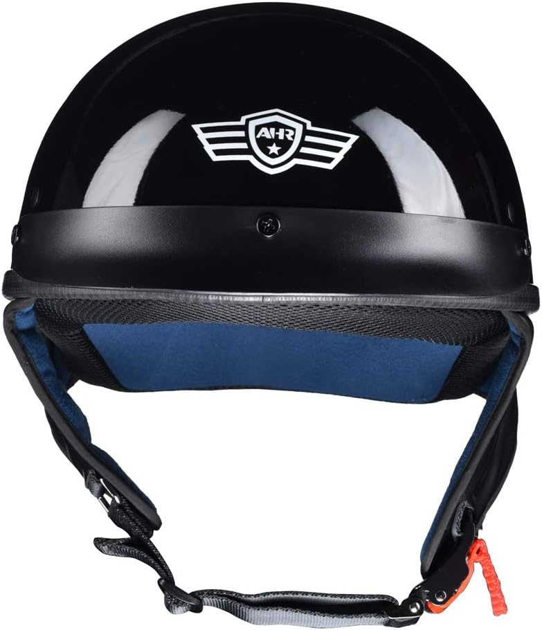 AHR Half Face Motorcycle Helmet DOT Approved Half Helmet for Motorbike | Cruiser Chopper, RUN-C & RUN-D Patriotic Flag
