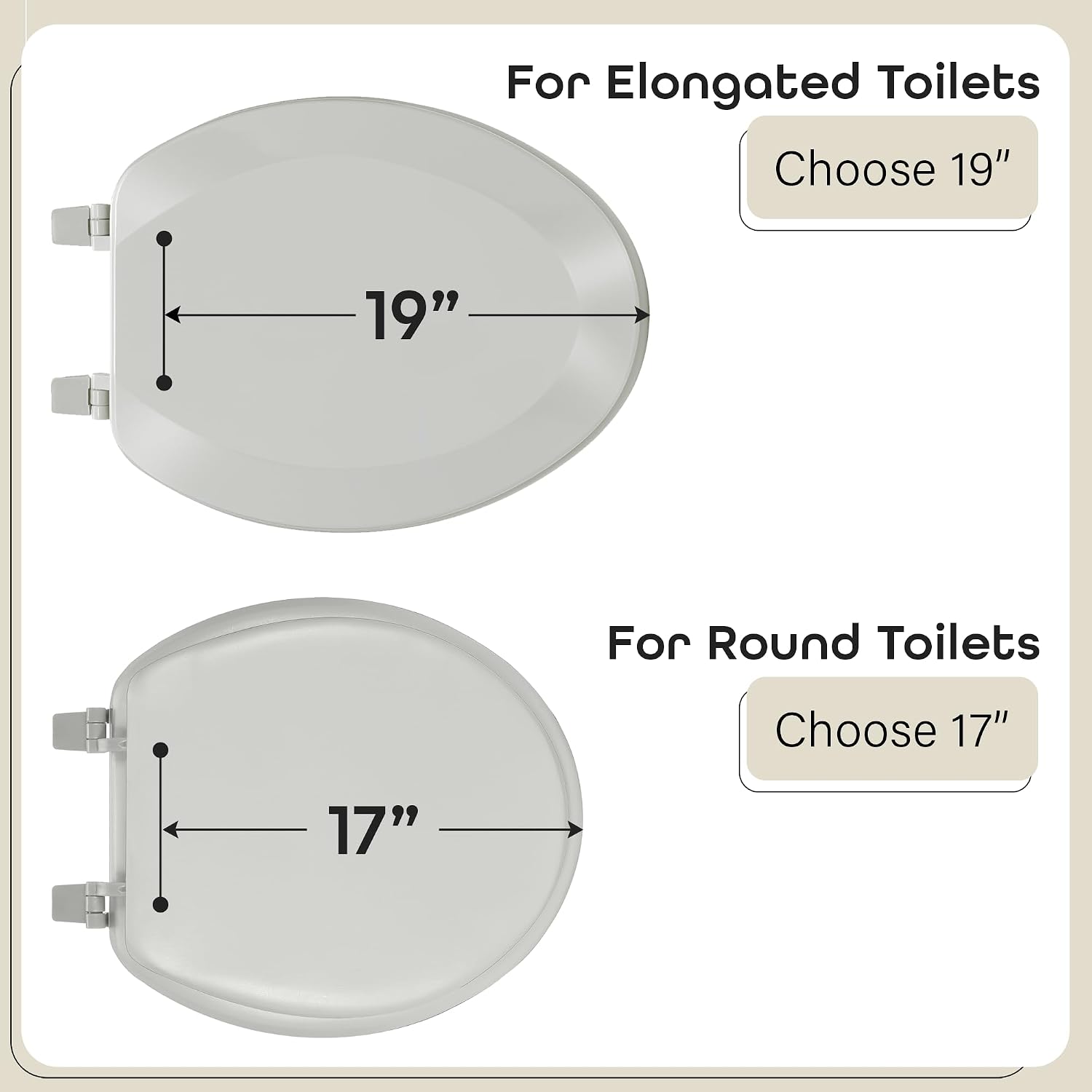 Soft Elongated Vinyl Toilet Seat, Black - 19 Inch Soft Vinyl Cover with Comfort Foam Cushioning - Fits All Elongated Size Fixtures - Easy to Install Fantasia by Achim Home Decor