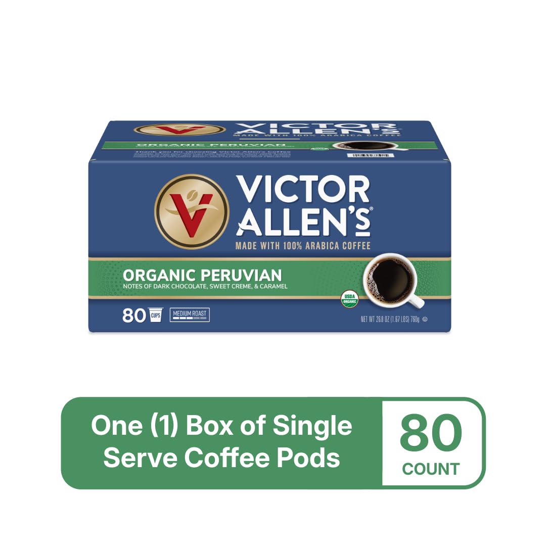 Victor Allen's Coffee K Cups, Kona Blend Single Serve Medium Roast Coffee, 80 Count, Keurig 2.0 Brewer Compatible | 100% Arabica beans, Keurig K-Cup compatible, Kosher-OU (Pareve), Kona District blend, 90-150mg caffeine per serving