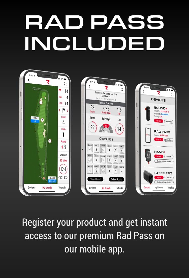 Hand+ Handheld Golf GPS Device, Shot Tracker, Record Shots, Club, GIR, Fairways, Putts, Golf Distance Range Finder, Touch Screen, 42, 000+ Courses