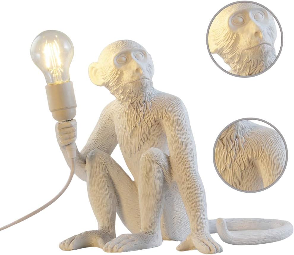 Golden Monkey Table Lamp, LongTN LED Resin Sitting Monkey Lighting