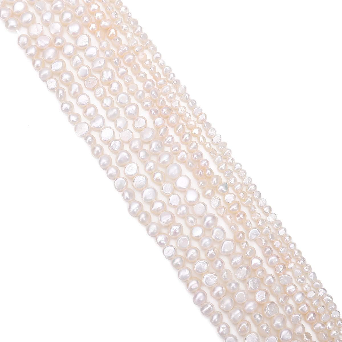 BEADIA Natural Pearl Beads Side Hole 7-8mm Purple Freshwater Cultured Loose Gemstone Beads for DIY Jewelry Making 13.8''/Strand