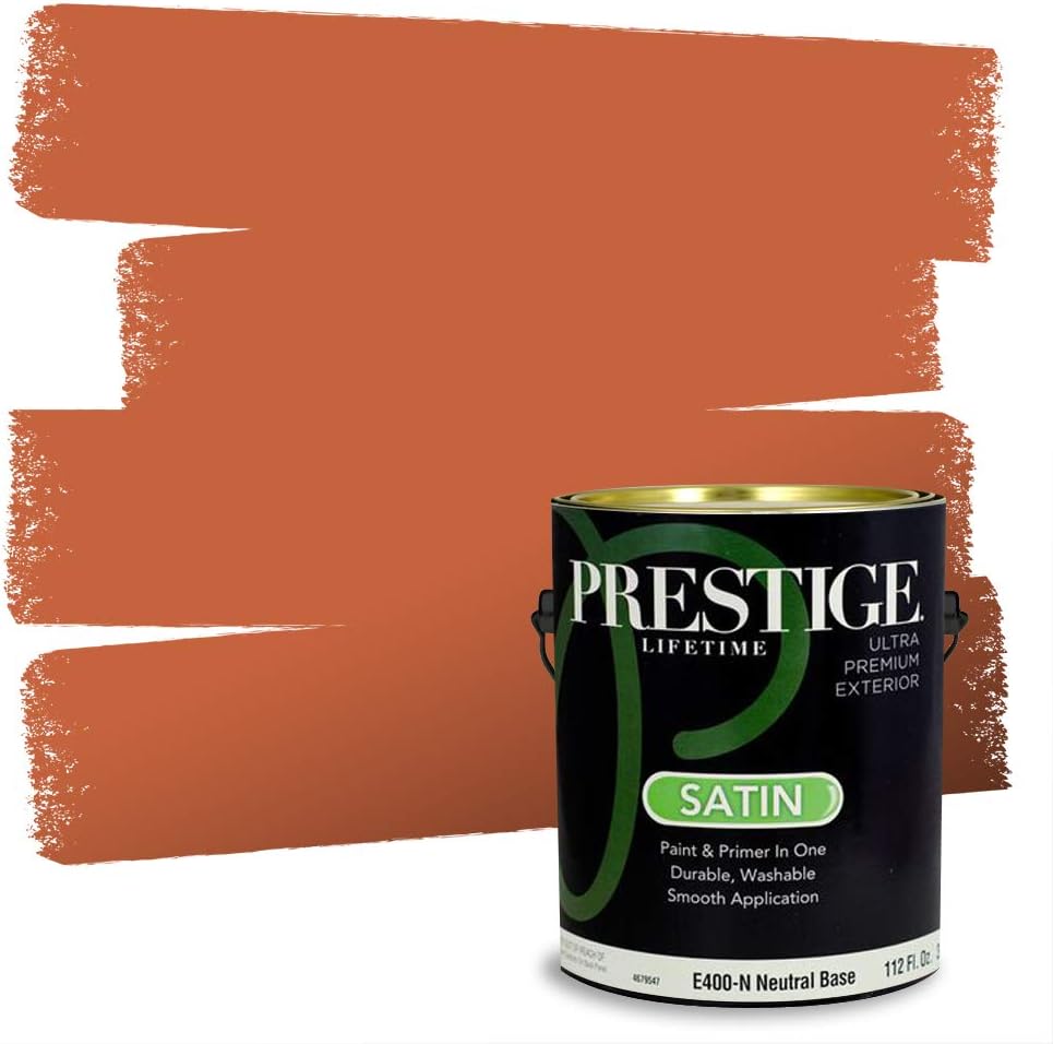 PRESTIGE Paints Exterior Paint and Primer In One, 1-Gallon, Semi-Gloss, Comparable Match of Sherwin Williams* Captivating Cream*