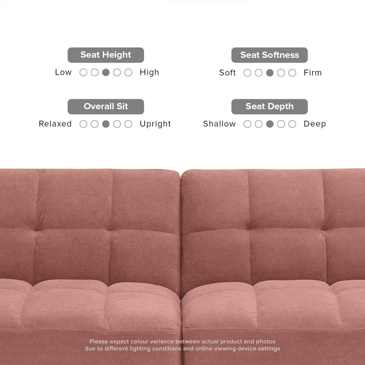 mopio 76.4" Futon Sofa Bed Chevron Styled, Sleeper Couch (Old Rosa Velvet)