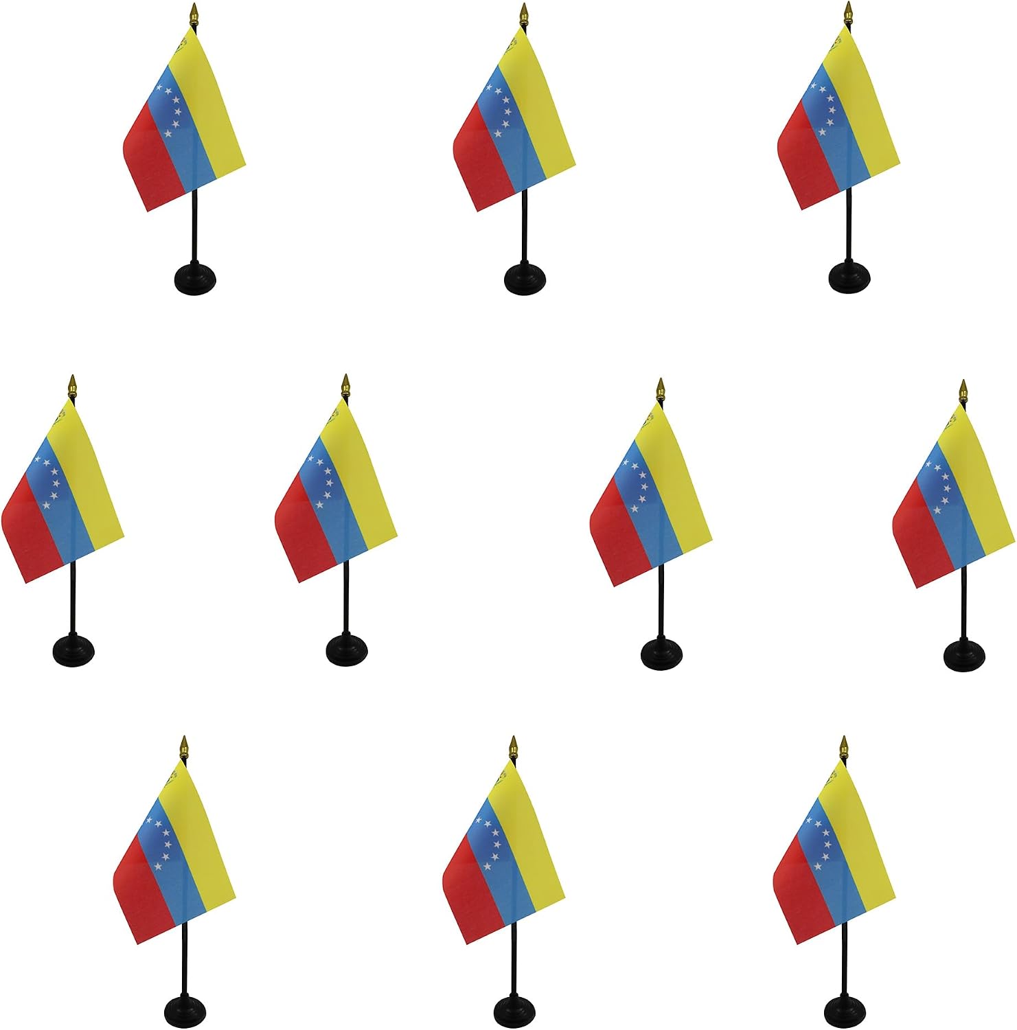 AZ FLAG Nicaragua Table Flag 4x6 in 100D Polyester Plastic Base | Indoor use Nicaraguan 15x10 cm desk flag stitched finish with reinforced edges with plastic pole and gold finial