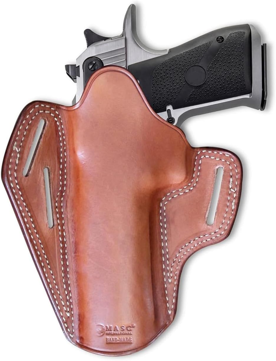 Premium The Ultimate Leather OWB Pancake Holster Fits, Desert Eagle All Calibers with 6” Barrel, Right Hand Draw, Brown Color