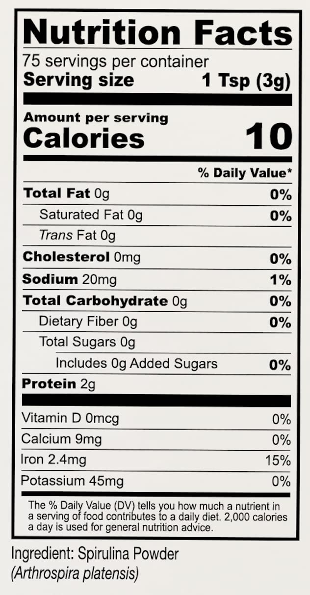 Anthony's California Spirulina Powder, 8 oz, Product of USA, Gluten Free, Non GMO