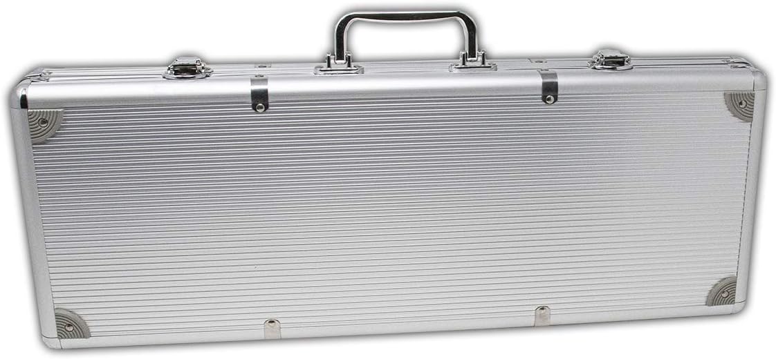 DA VINCI Monte Carlo Poker Club Set of 500 14 Gram 3 Tone Chips with Upgraded Aluminum Case, 2 Decks of Plastic Playing Cards, 2 Cut Cards