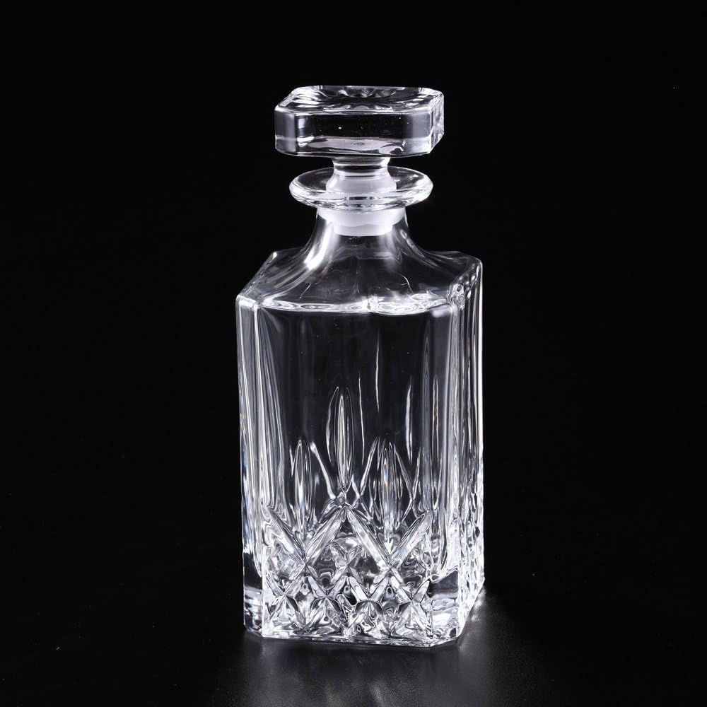 Amlong Crystal Lead-Free Crystal Liquor Decanter with Stopper, Round