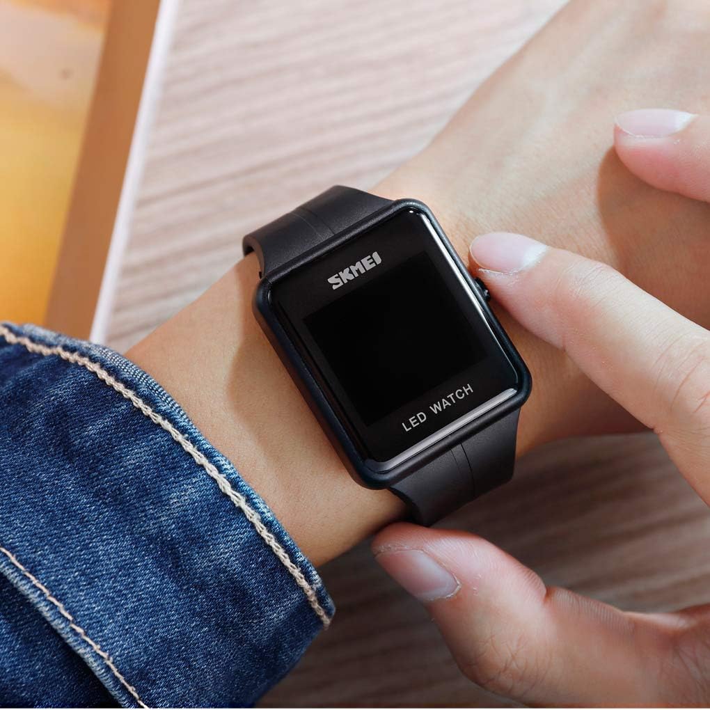 Gosasa Large Face LED Digital Watch Date Time 3Bar Waterproof Wristwatch Men Women Sports Watches