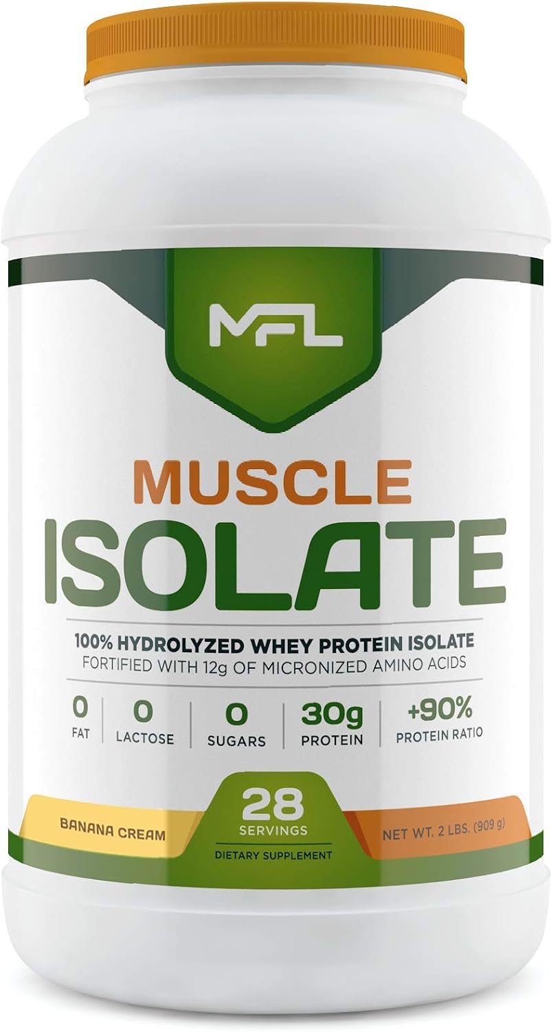 MFL 100% Isolate Protein l 30g of Protein l 12g Amino Acids l Keto Friendly l Low Carbs l 2 lbs. (Vanilla Bean)