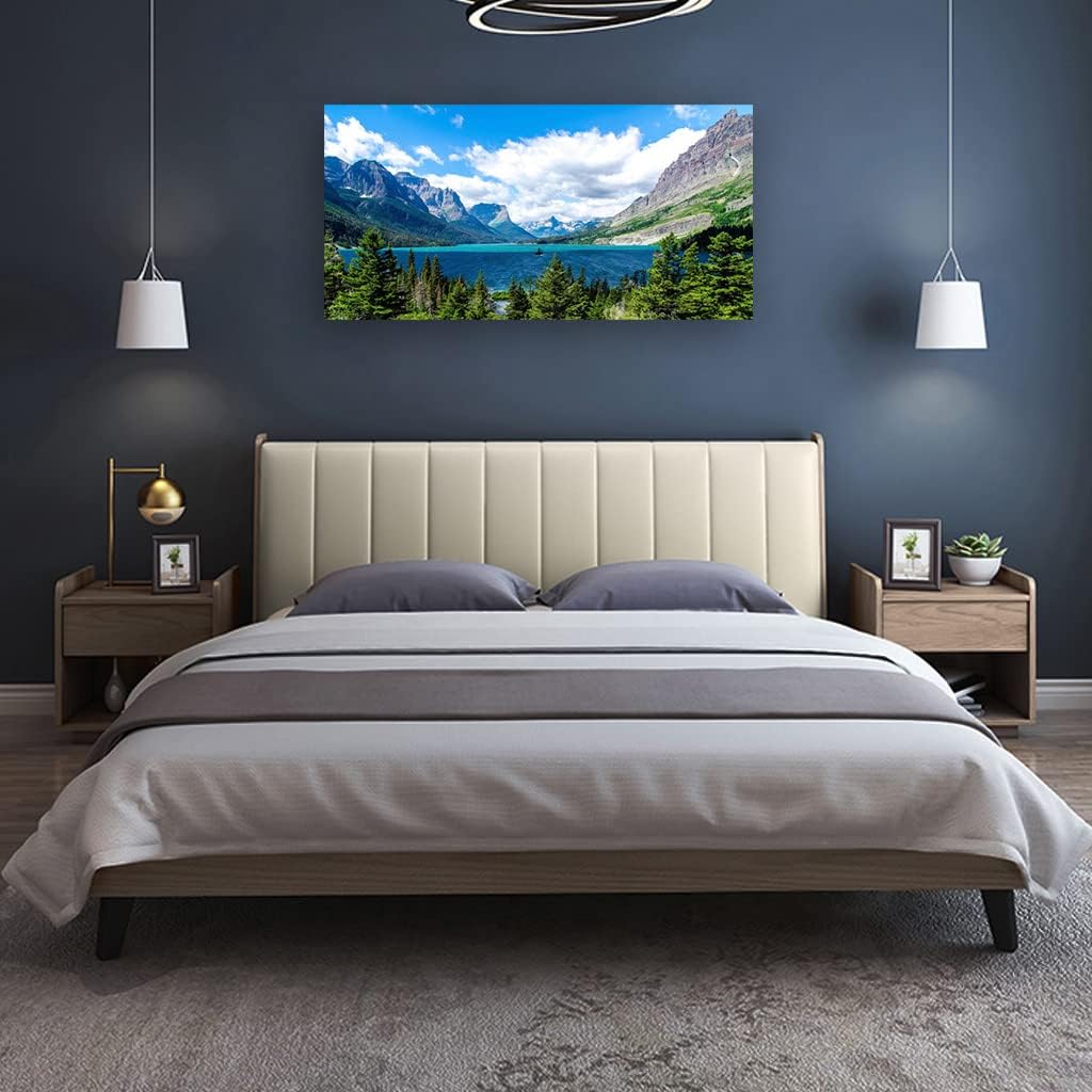 arteWOODS Ocean Wave Canvas Wall Art Beach Sunset Pictures Coastal Nature Artwork Blue Sea Painting Prints for Living Room Bedroom Home Office Decoration 20" x 40"