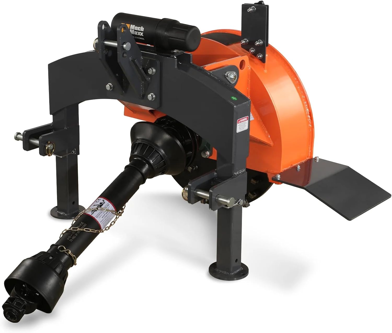 MechMaxx Heavy Duty 3-Point PTO Powered Stump Root Grinder For 15-45HP Tractors With 34 Carbide Teeth, 6'' Cutting Depth, 24'' Flywheel Diameter, Model SG24 Orange