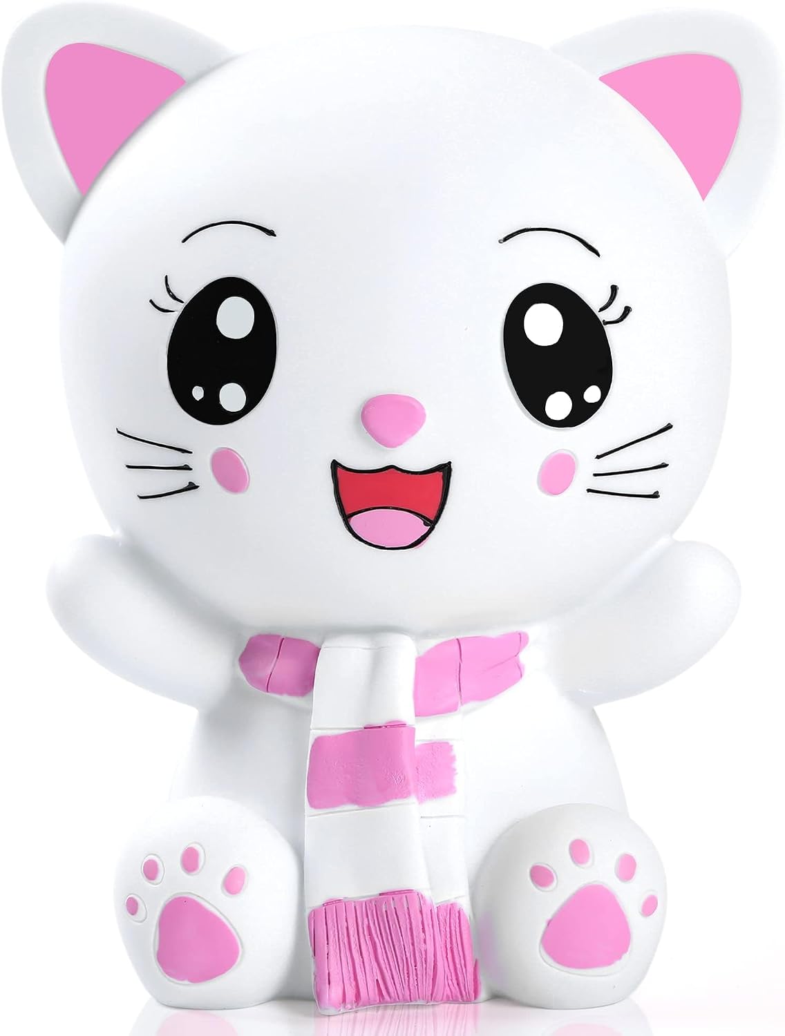 H&W Kitten Money Bank (Pink), Shatterproof Cat Piggy Bank, First Coin Bank
