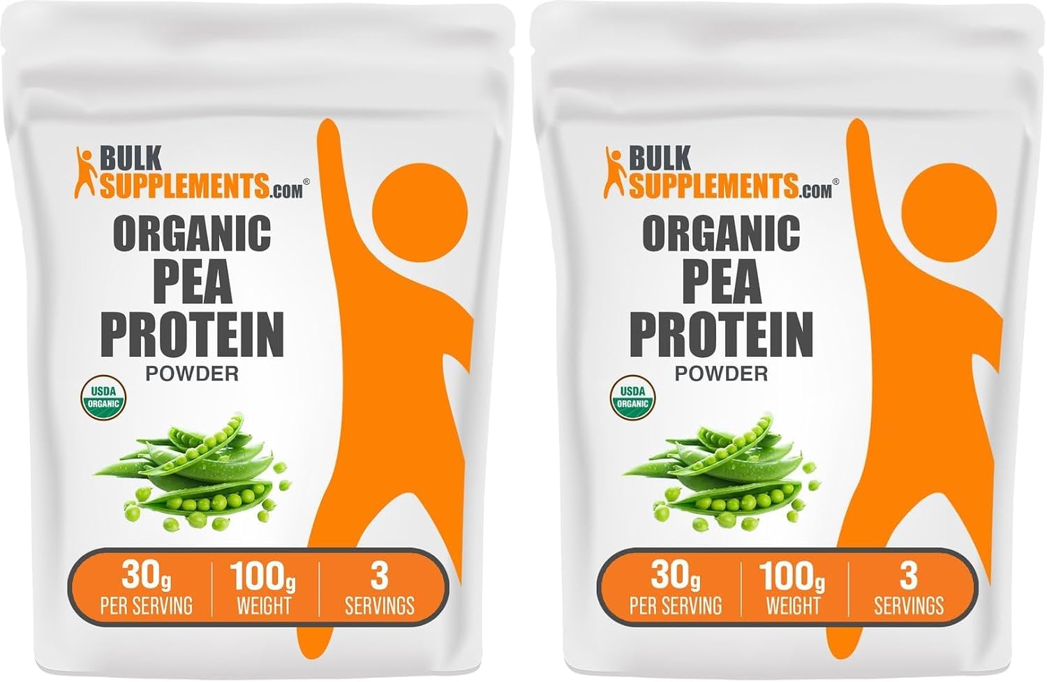 BulkSupplements.com Organic Pea Protein Powder - Plant Based & Vegan Protein Powder - Unflavored & Gluten Free, 30g per Serving, 1kg (2.2 lbs) (Pack of 1)