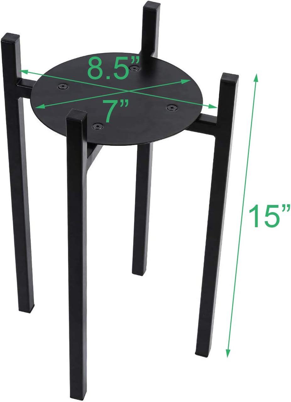Sunnyglade 15" High Plant Stand Indoor Metal Potted Plant Holder Sturdy | Plant Stand Indoor Galvanized Steel Pot Stand with Stylish Mid-Century