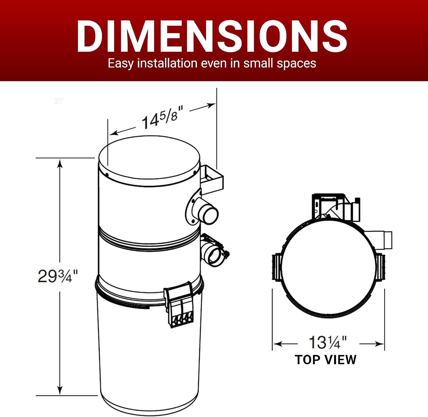 Drainvac Broan-nutone 550 Air watts Residential Central Vacuum System - Anti-Vibration, Powerful Suction