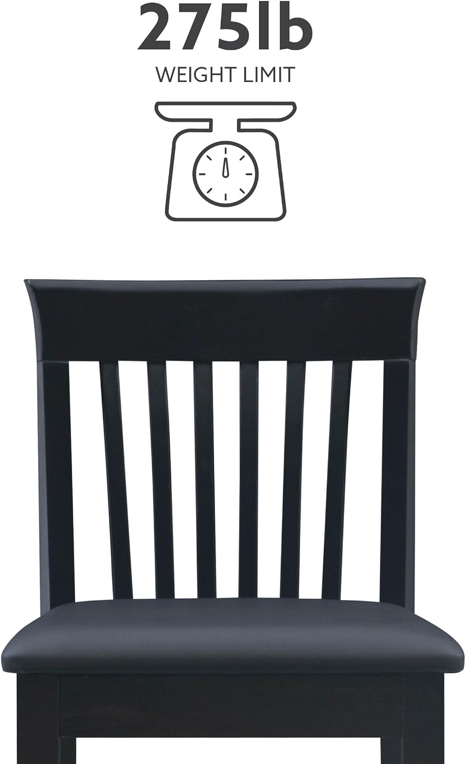 Linon Torino Collection Craftsman Counter Stool, 17.25"W x 19.5"D x 37"H, Black