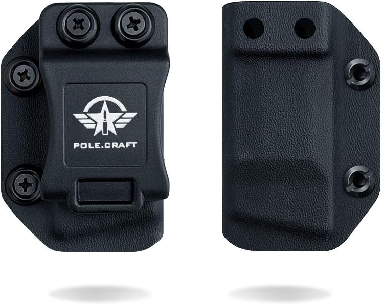 POLE.CRAFT IWB/OWB Magazine Holster Kydex - Mag Carrier Fits: 9mm .40 Double Stack / 9mm .40 Single Stack - P365 1911 Glock 19 19X 17 26 27 28 43 22