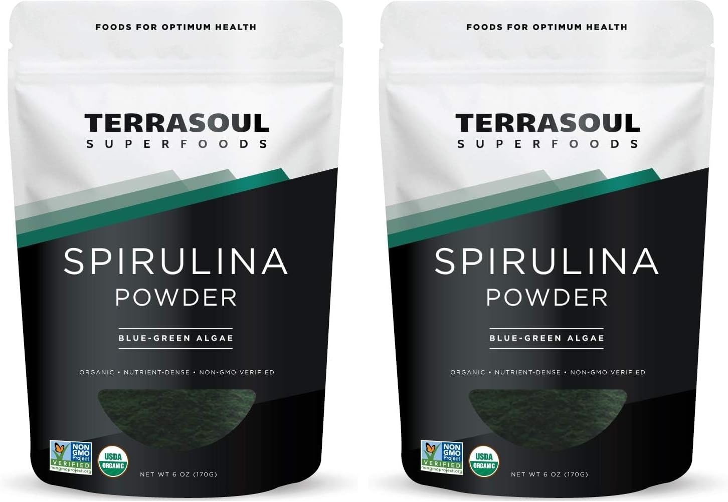 Terrasoul Superfoods Organic Spirulina Powder, 6 Oz, Vegan Protein, Green Superfood Boost for Smoothies, Detoxifying Elixirs, and Immune Support