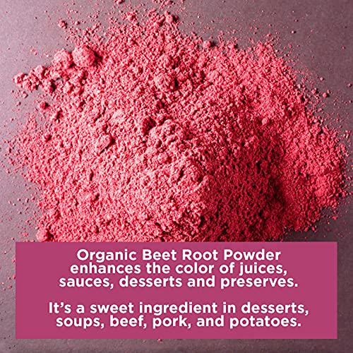 HQOExpress Organic Beetroot Powder - Organic Superfood - Nitric Oxide Booster - Non-GMO - Kosher - Sustainably Grown - 34oz Chef Jar