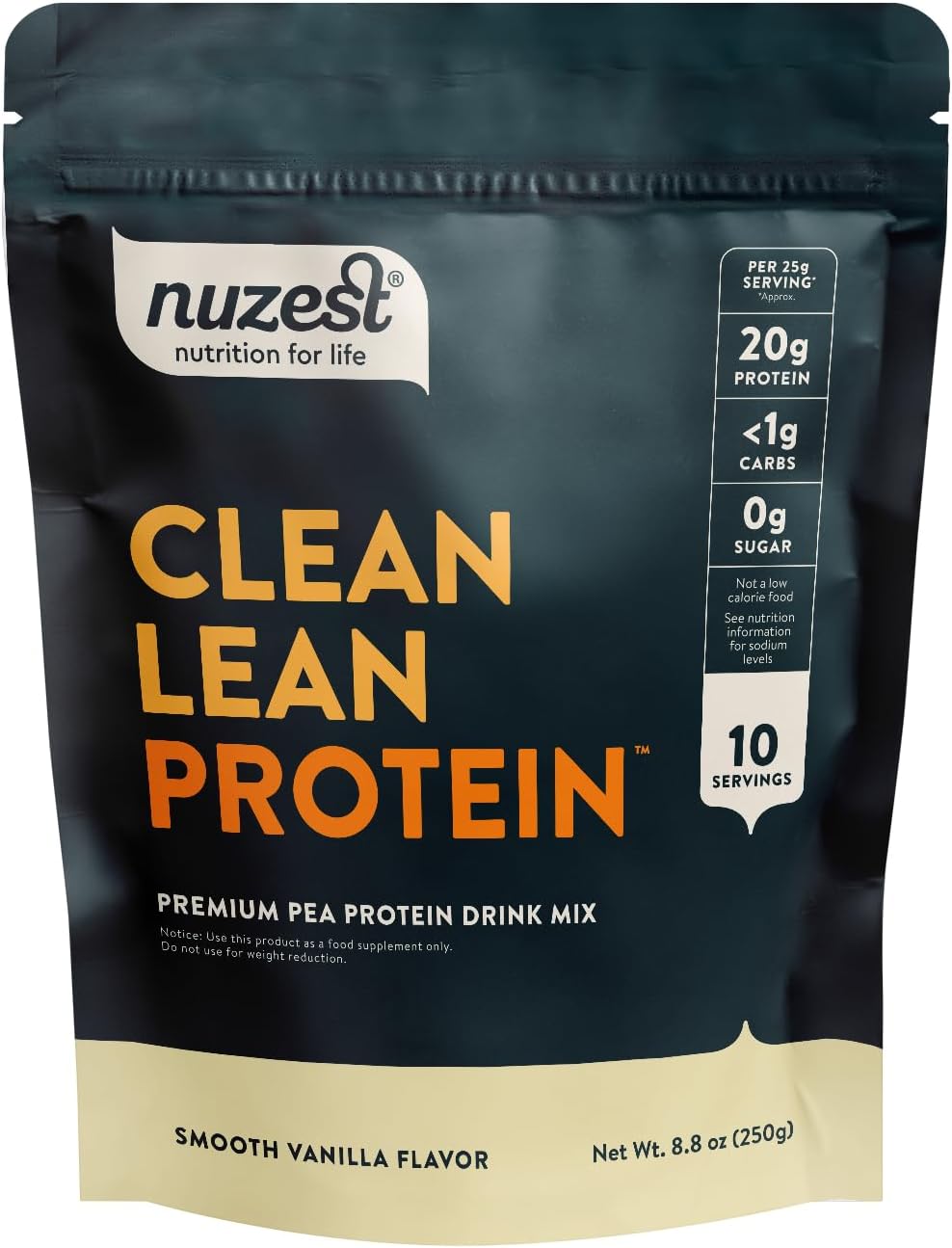 Nuzest Clean Lean Protein - Vegan Pea Protein Powder Rich Chocolate 1.1 lb | 20 Servings with 18g Protein Plant Based Protein Powder, Only 4 Ingredients, Dairy Free, Gluten Free, GMO Free, Protein Shake