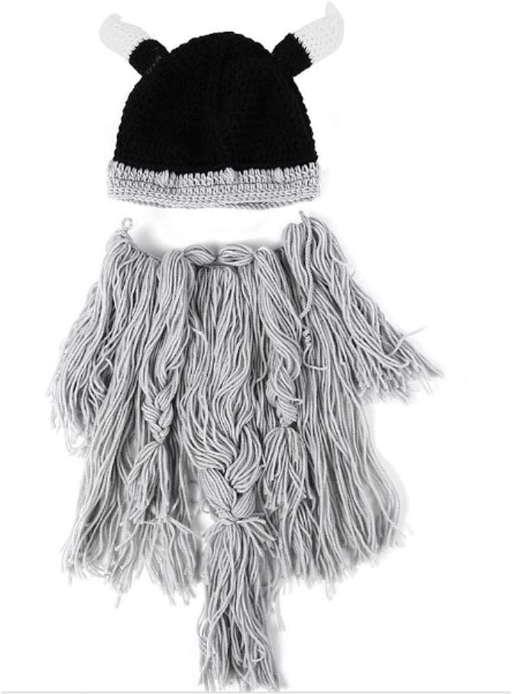 Creative Barbarian Knit Beard Hat Funny Knit Cap Wig Beanie Hats