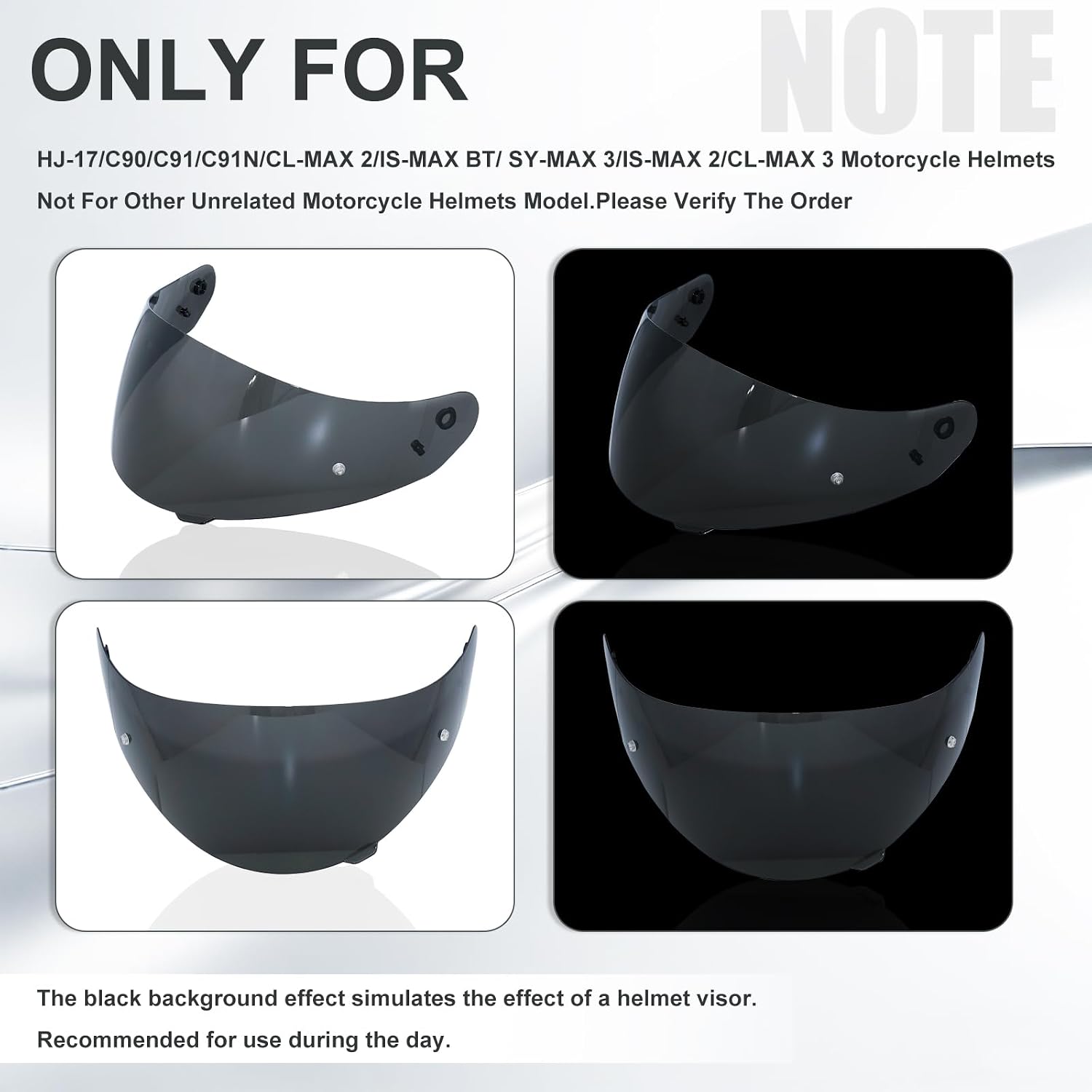 VCOROS C91 Helmet Shield for HJ-17 C90 C91N CL-MAX 2 IS-MAX BT SY-MAX 3 | UV400 Protection,Tinted Face Shield for HJ-17 C90 C91N CL-MAX 2 IS-MAX BT SY-MAX 3 IS-MAX 2 CL-MAX 3 Visor Replacement
