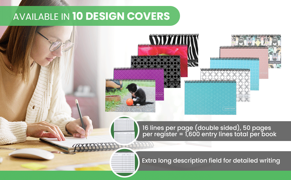 expense bill record spiral pockets mensuales printed income log budgetplanner office womens registro