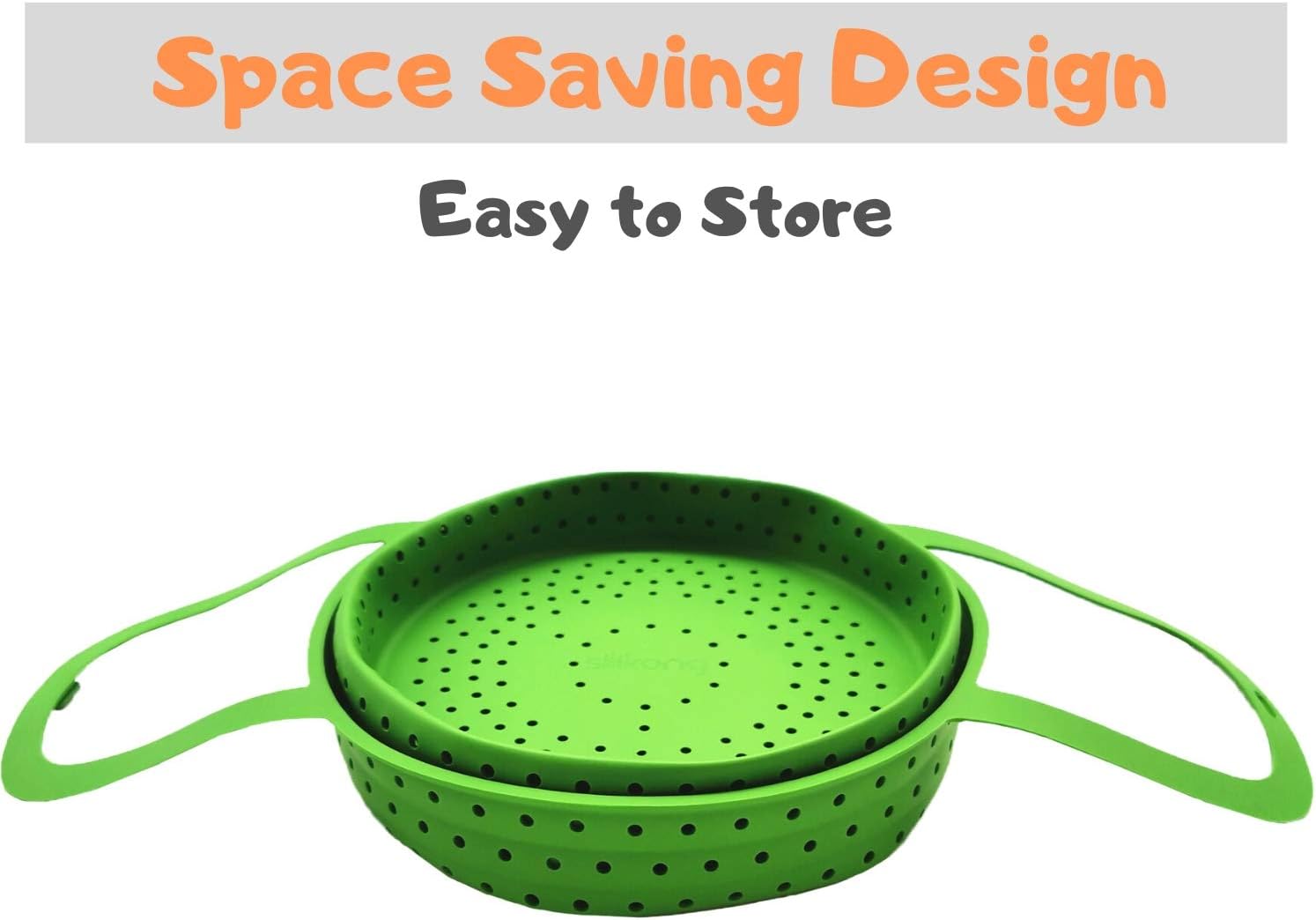 Silicone Steamer Basket | Foldable, Space-Saving | Fits 6,8 Qt Instant Pot and Similar-Sized Pressure Cookers Accessories | Silicone Strainer
