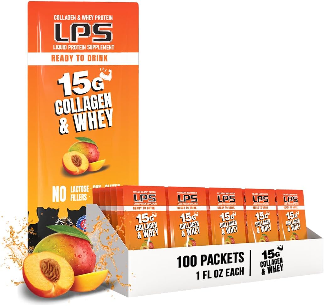 Nutritional Designs LPS Liquid Collagen & Whey Protein Supplement - Non-GMO Drink, Sugar-Free - Promotes Healthy Skin & Hair for Men & Women, Grape