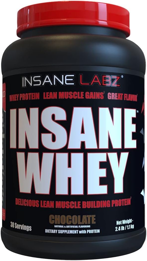 Insane Labz Insane Whey,100% Muscle Building Whey Protein, Post Workout, BCAA Amino Profile, Mass Gainer, Meal Replacement, 60 Srvgs, (Chocolate)